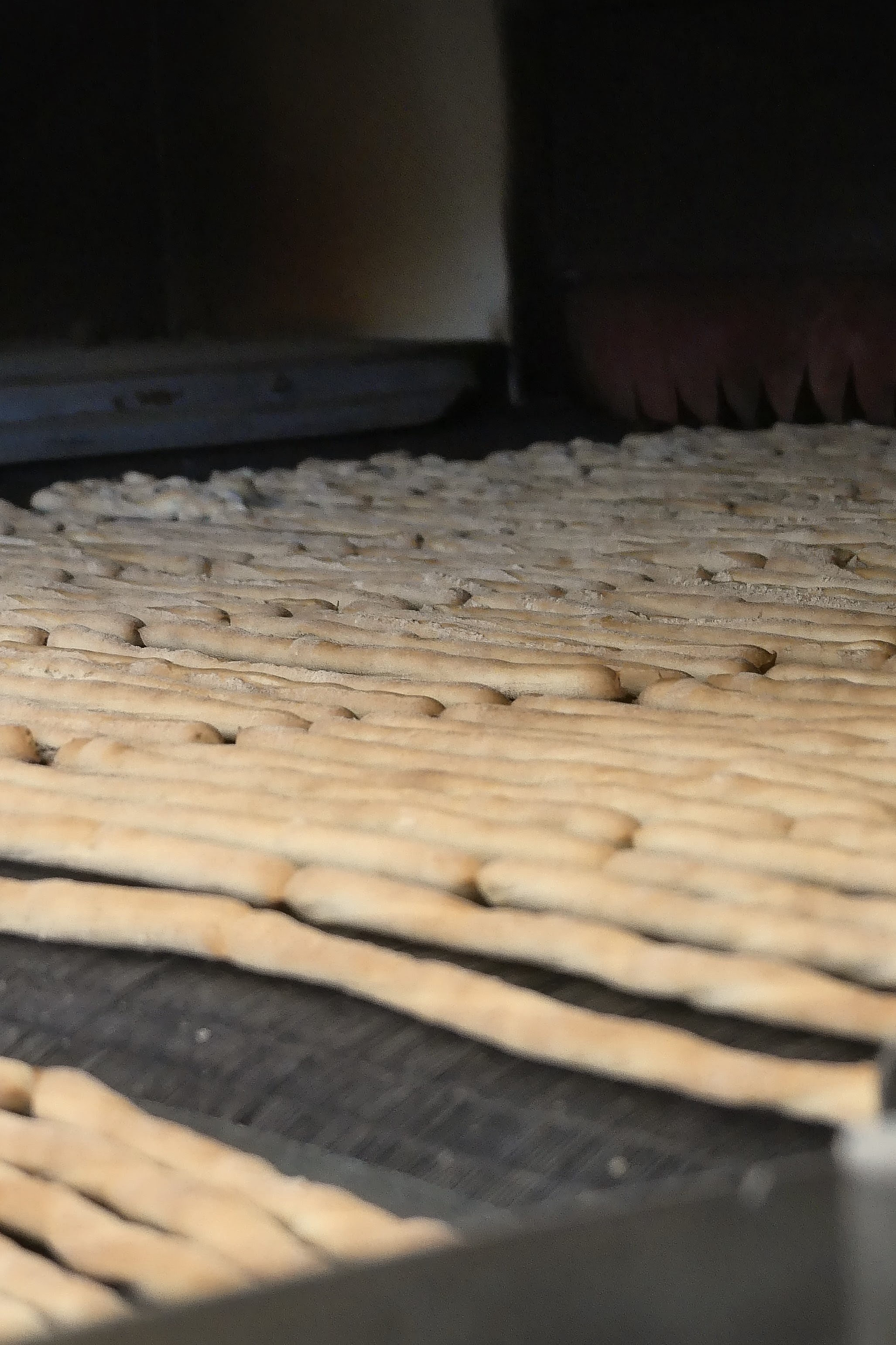 Grissini durante la fase di produzione